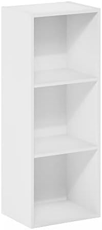 Furinno Pasir 3-Tier No Tool Assembly Open Shelf Bookcase, White | Amazon (US)