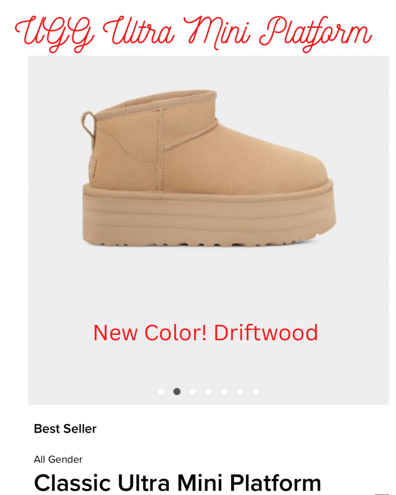 NEW! Run don’t walk! UGG Ultra Mini Platforms Available here in new color Driftwood! The shoe of the season! Gifts for her, gifts for girls, gifts for teens, shoe trends, cozy style 

#LTKshoecrush #LTKGiftGuide #LTKSeasonal