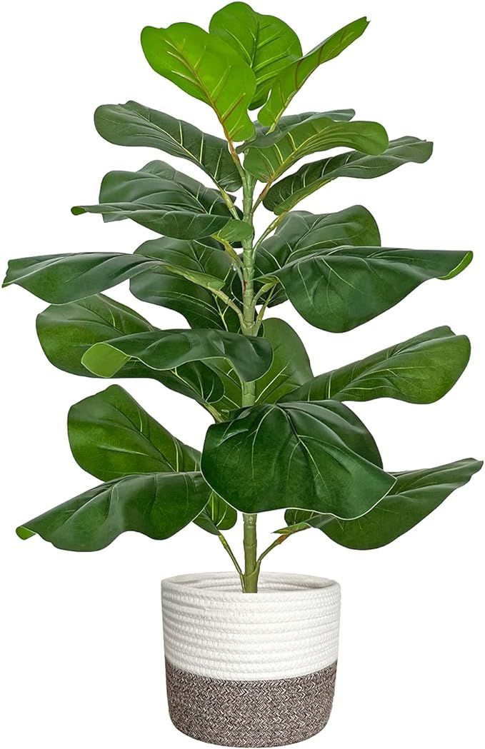 BESAMENATURE Artificial Fiddle Leaf Fig Tree / Faux Ficus Lyrata for Home Office Decoration, 30.5... | Amazon (US)