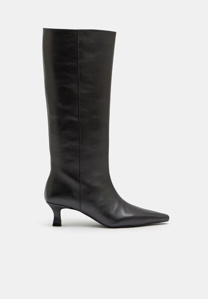 Katlynn Leather Kitten Heel Knee Boots | Hush UK