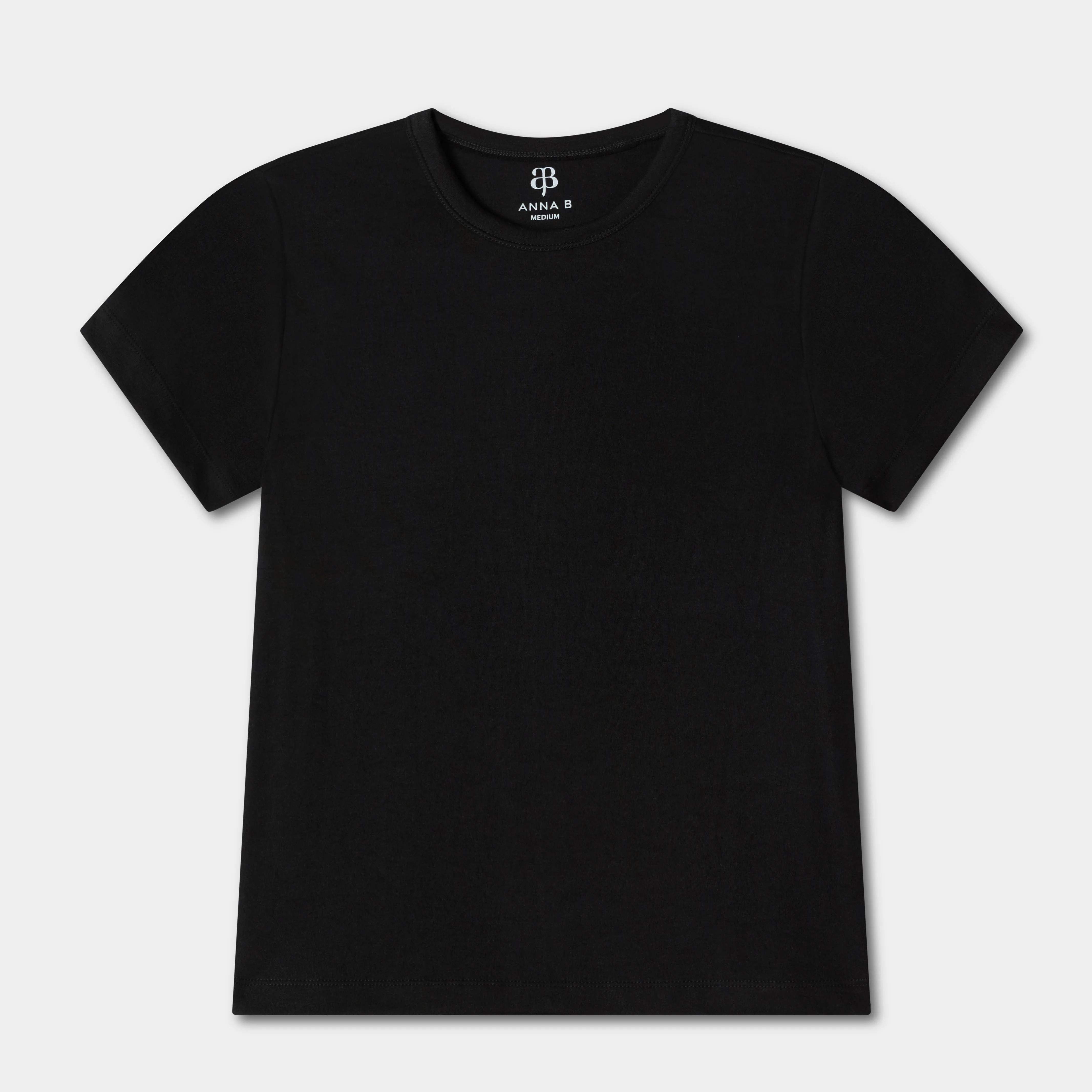 Izzie Classic Fitted Tee Black | Me & the Boys
