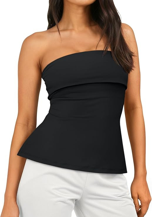 Trendy Queen Women's Off Shoulder Tube Top | Amazon (US)