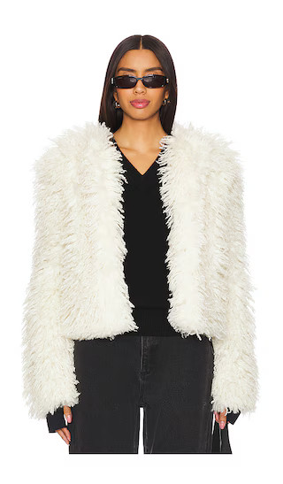 Kiki Faux Fur Jacket in Ivory | Revolve Clothing (Global)