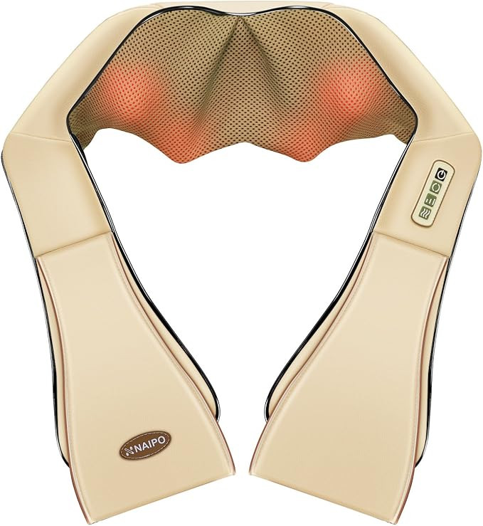 Naipo Neck and Shoulder Shiatsu Kneading Massager with Heat - Deep Tissue 3D electric Massage Pil... | Amazon (US)