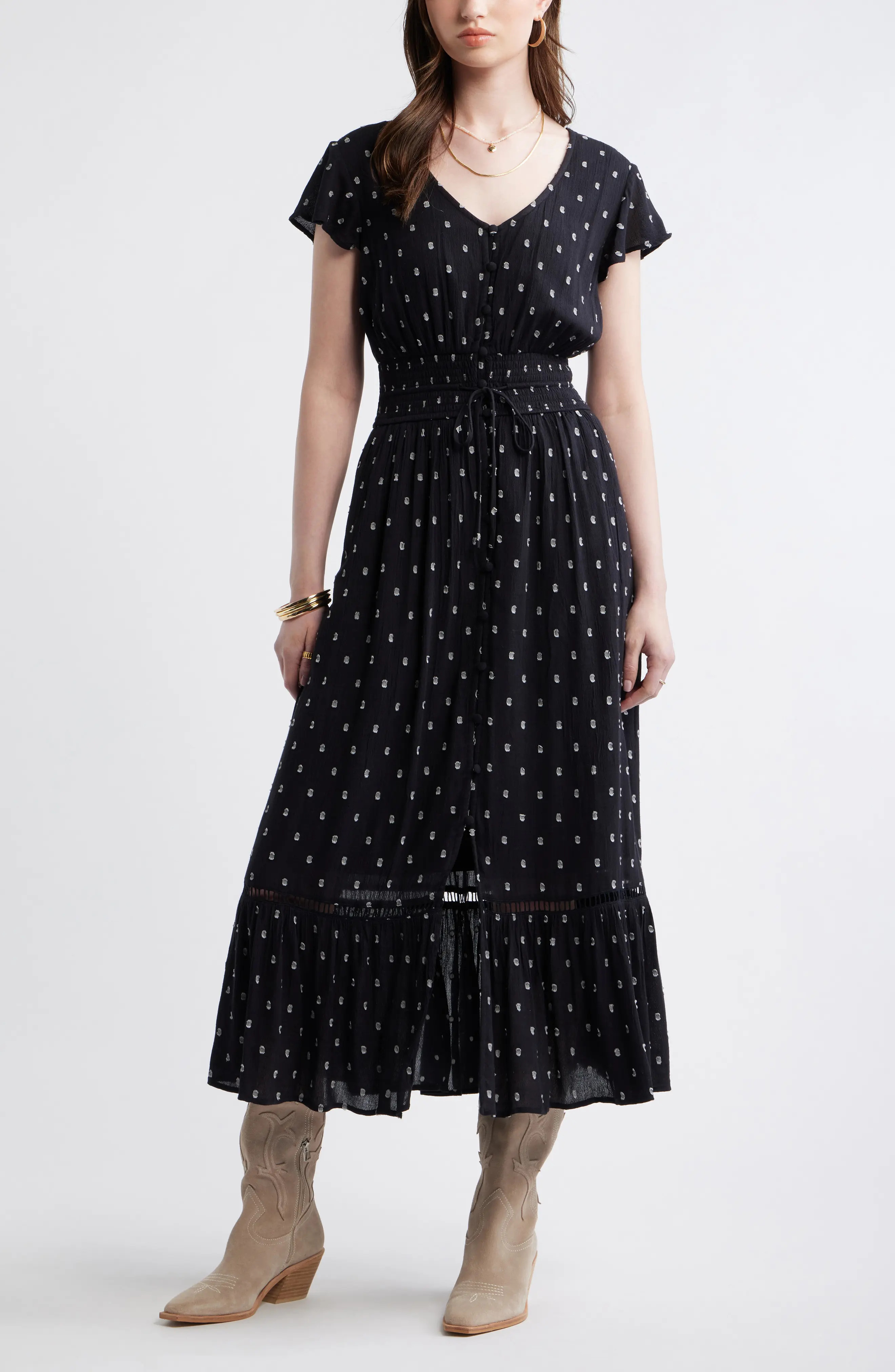 Smocked Dobby Maxi Dress (Women) | Nordstrom | Nordstrom