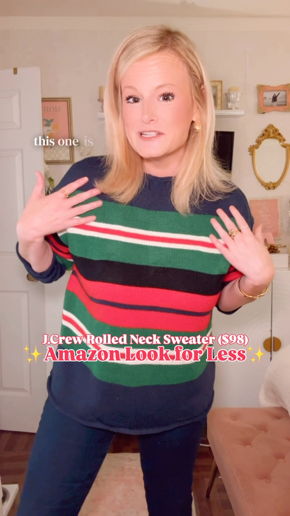 J.Crew Sweater Look for Less | Winter Outfits | Preppy Style | Amazon Fashion

This rolled-neck sweater is the Amazon gem that looks exactly like the classic J.Crew rolled-neck silhouette — but for a fraction of the price. It’s preppy, polished, slightly oversized in the chic way, and comes in multiple colorways that work for fall, winter, and the holiday season.

I’m in the Medium for that relaxed, easy, “winter weekend” fit that layers perfectly over a button-down or stands alone with denim. The knit is soft, breathable, and warm without feeling heavy — truly one of those elevated basics that feels way more expensive than it is.

Why this sweater is trending on LTK right now:
• ✔️ Rolled neck = signature J.Crew-coded silhouette
• ✔️ Chunky, cozy knit that feels luxe in person
• ✔️ Drop shoulder + hip length for a modern oversized fit
• ✔️ Soft + breathable for everyday winter wear
• ✔️ Multiple colors — neutrals, holiday shades, and year-round tones
• ✔️ Perfect for winter errands, office casual, holiday gatherings, school drop-off, or layered preppy outfits

If you’re searching LTK for:
✨ J.Crew sweater look for less
✨ preppy winter outfits
✨ winter sweaters for women
✨ holiday casual outfits
✨ Amazon winter fashion
✨ cozy sweaters under $40
✨ designer-coded basics

…this one ranks high across all categories. It’s polished, classic, elevated, and genuinely feels like a J.Crew-level knit — without the $98 price tag.

#AmazonFashion #AmazonFashionFinds #LookForLess #JcrewStyle #PreppyStyle #WinterOutfits #HolidayOutfits 

#LTKHoliday #LTKFindsUnder50 #LTKWorkwear