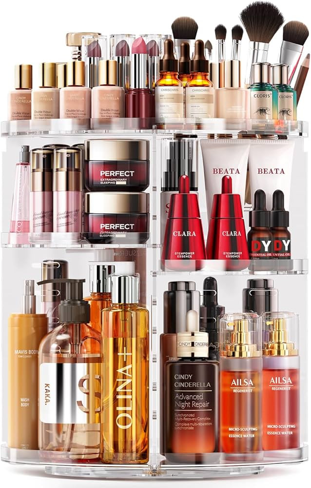 Auxmir Schminktisch Organizer mit 9 Einstellbaren Stufen, Make Up Organizer 360° Drehbar, Extra ... | Amazon (DE)