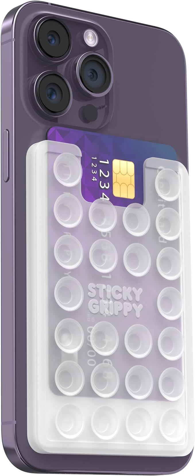 StickyGrippy Suction Phone Card Holder Mount, Phone Wallet, Silicon Adhesive Phone Accessory for ... | Amazon (US)