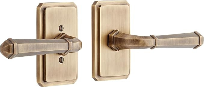 Signature Hardware 479150 Matteen Left Handed Solid Brass Privacy Door Lever Set with 2-3/8" Back... | Amazon (US)