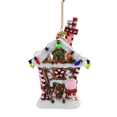 Noble Gems 5.0 Inch Small Gingerbread House Christmas Ornament Peppermint Tree Ornaments | Target