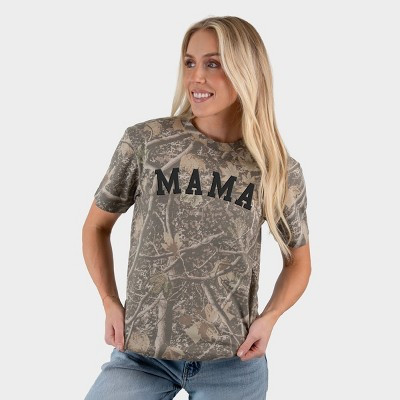 Simply Sage Market Mama Bold Puff Print - Women's Heavyweight Crew - Camo - X Large | Target