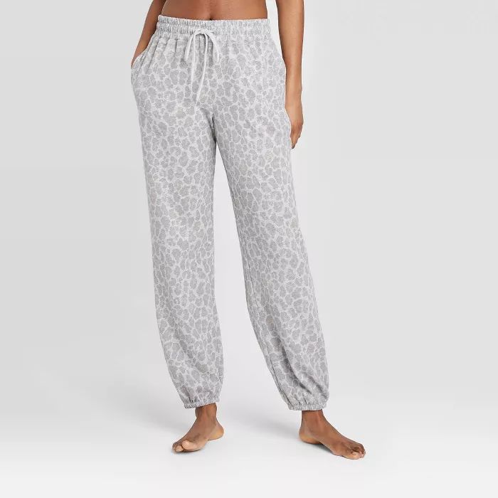 Women's Leopard Print Jogger Pants - Colsie™ Gray | Target