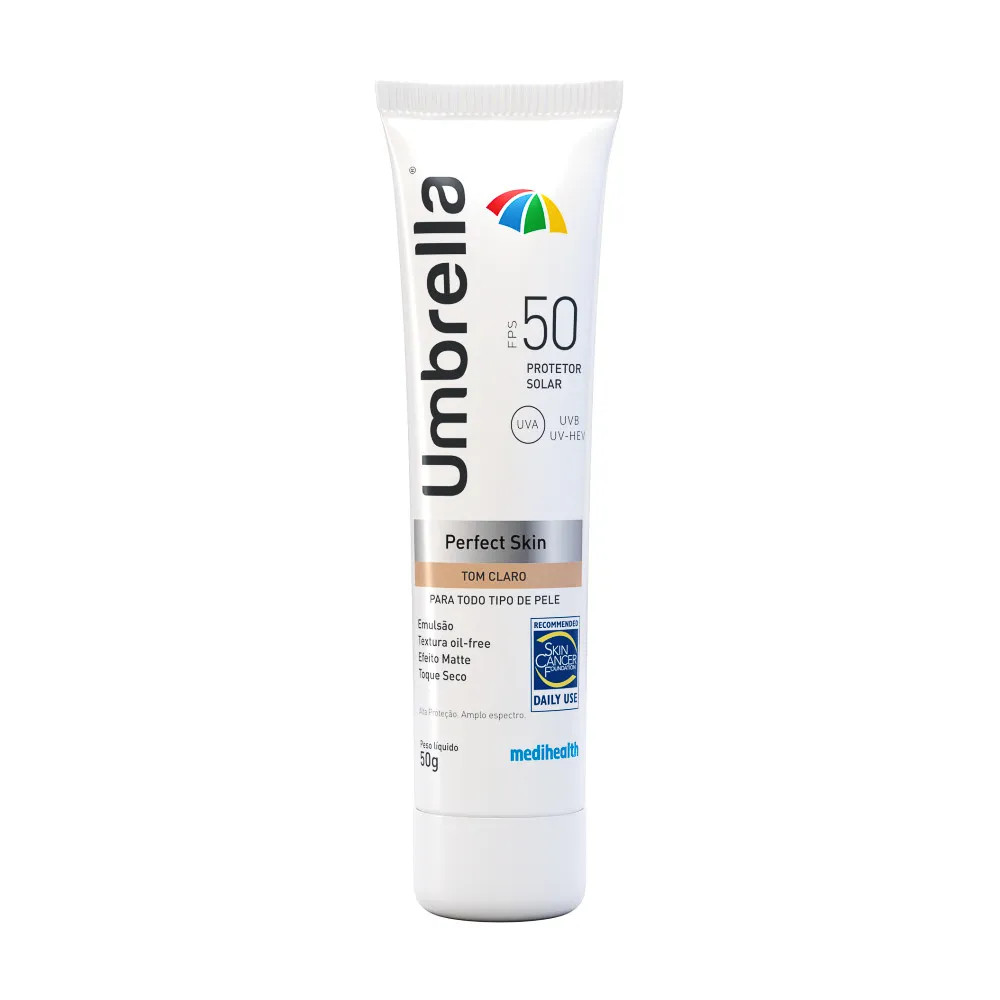 Protetor Solar Umbrella Perfect Skin FPS 50 Tom Claro 50g | Drogaria Araujo (BR)