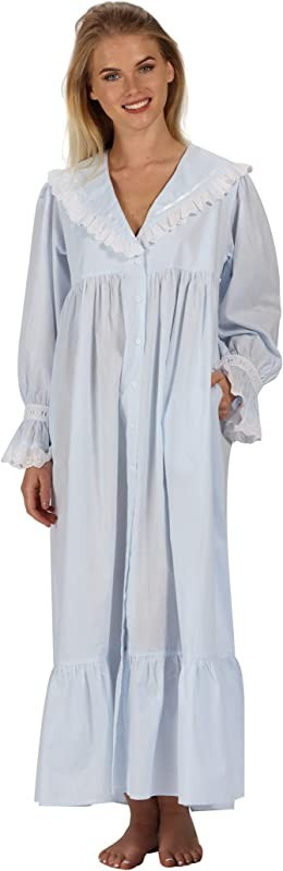 The 1 For U Sleepwear for Women - Button Down Nightgowns for Women, Amelia 100% Cotton Robe | Amazon (US)