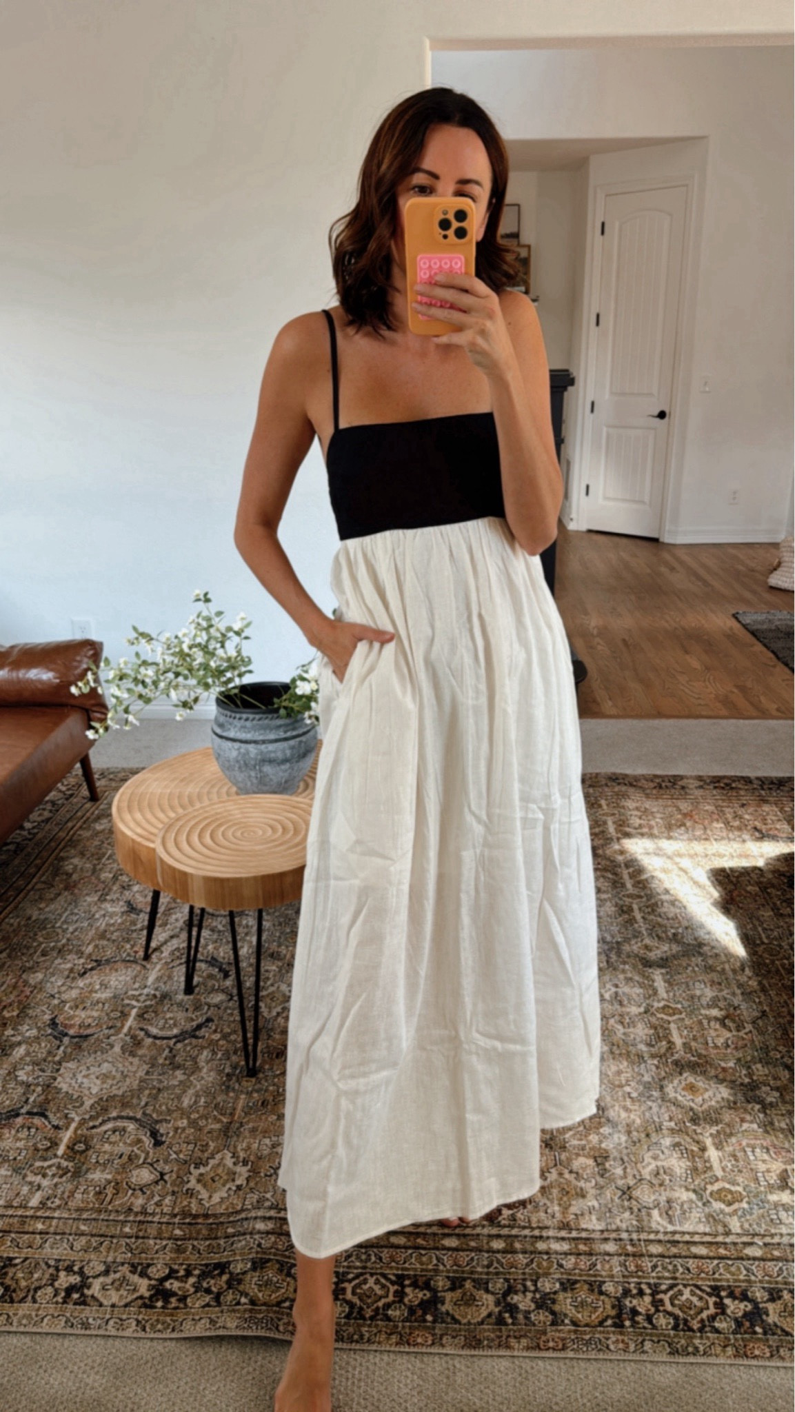 knee length dresses for ladies Ivory Multi Floral Babydoll Maxi Dress – Peacocks & Pearls Lexington main image 0