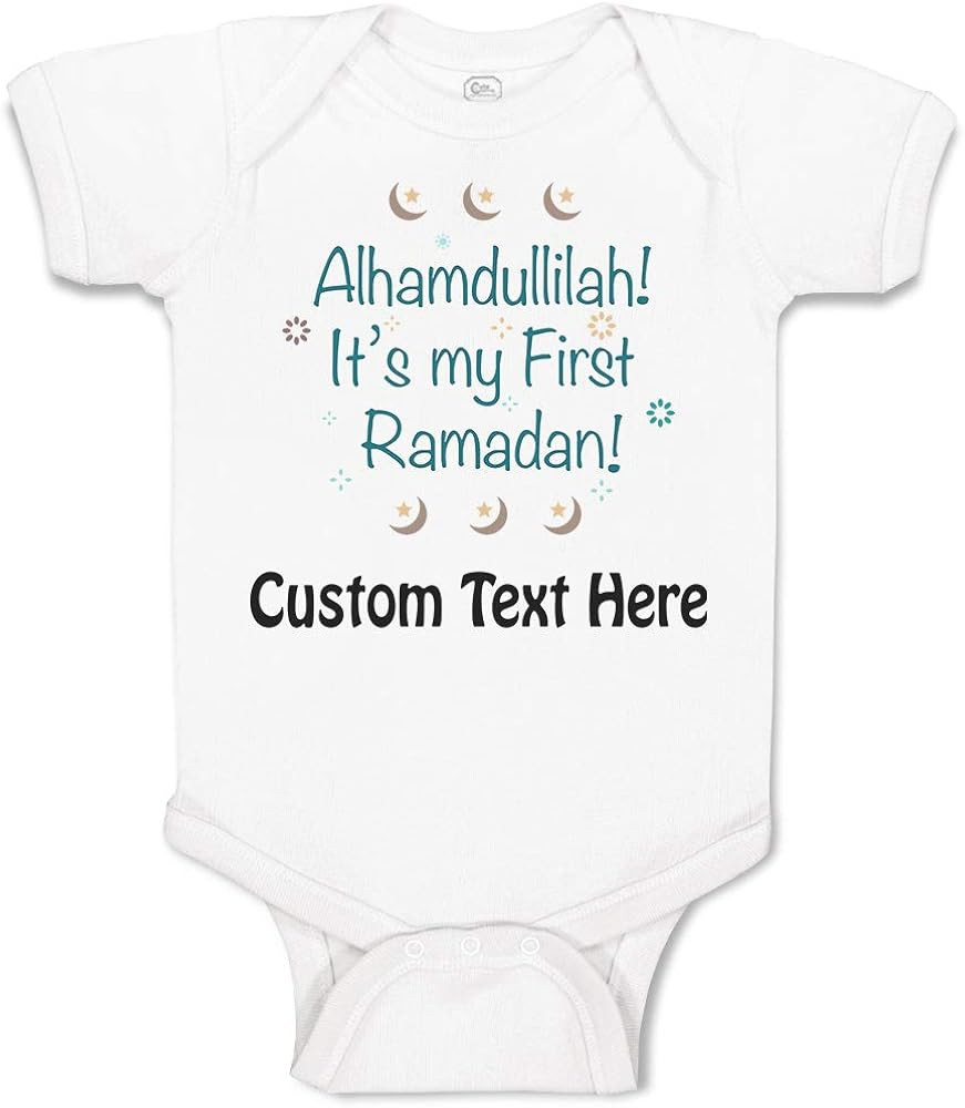 Custom Baby Bodysuit Alhamdullilah It's My First Ramadan Arabic Funny Cotton | Amazon (US)