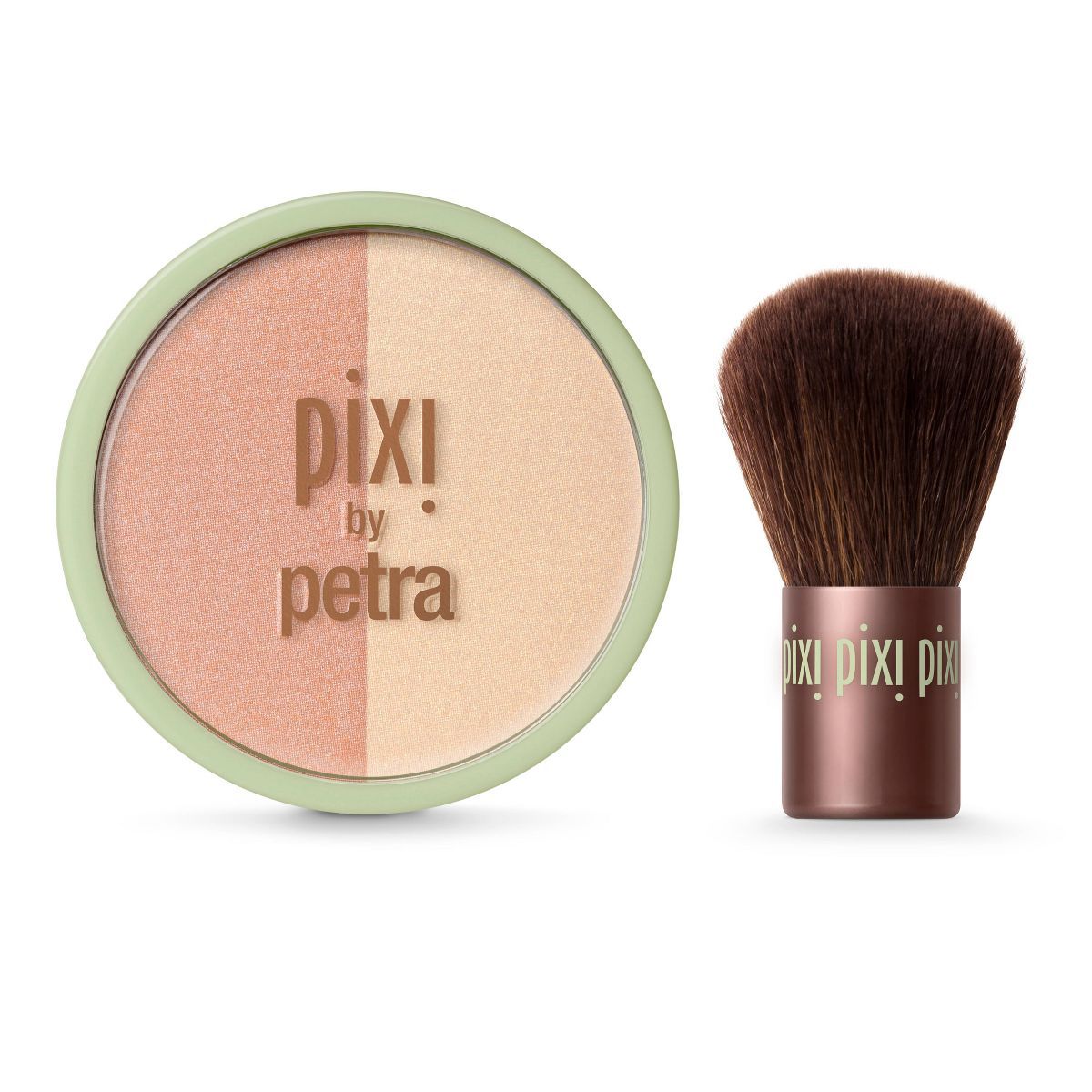 Pixi By Petra Beauty Blush Duo + Kabuki Brush - Peach Honey - 0.36oz | Target