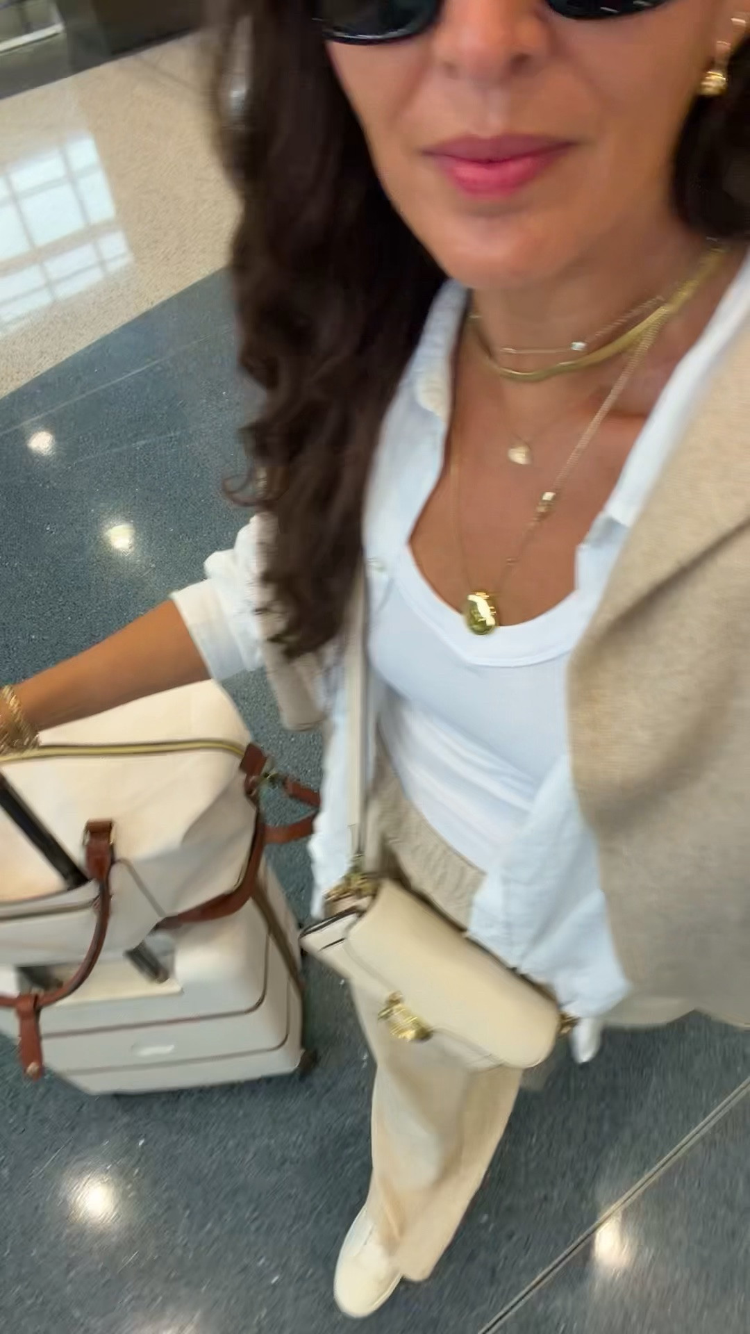 Size l in button down. I’m 5’7” 130 pounds. Size S in linen pants, tank top and a sweater. 
Shoes are tts and so comfortable

#LTKootd #LTKTravel #LTKOver40