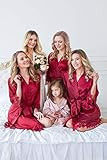 Satin Bridal Robes with lace Trim, Bridesmaid Proposal, Custom Robes, Silk Bridesmaid Robes, Wedding | Amazon (US)