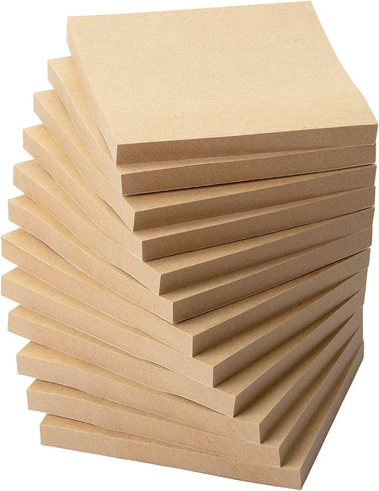 Mr. Pen- Kraft Sticky Notes, 3”x3”, 12 Pads, Self-Stick Note Pads, Brown, Craft Paper 3x3 Sti... | Amazon (US)