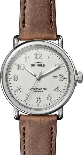 The Runwell Leather Strap Watch, 41mm | Nordstrom