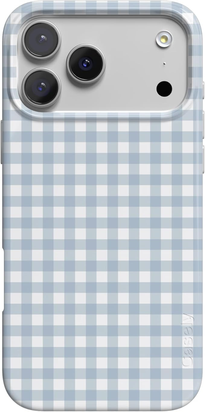 Casely iPhone 17 Pro Max Case | Pastel Picnic | Blue Gingham | Compatible with MagSafe | Classic ... | Amazon (US)