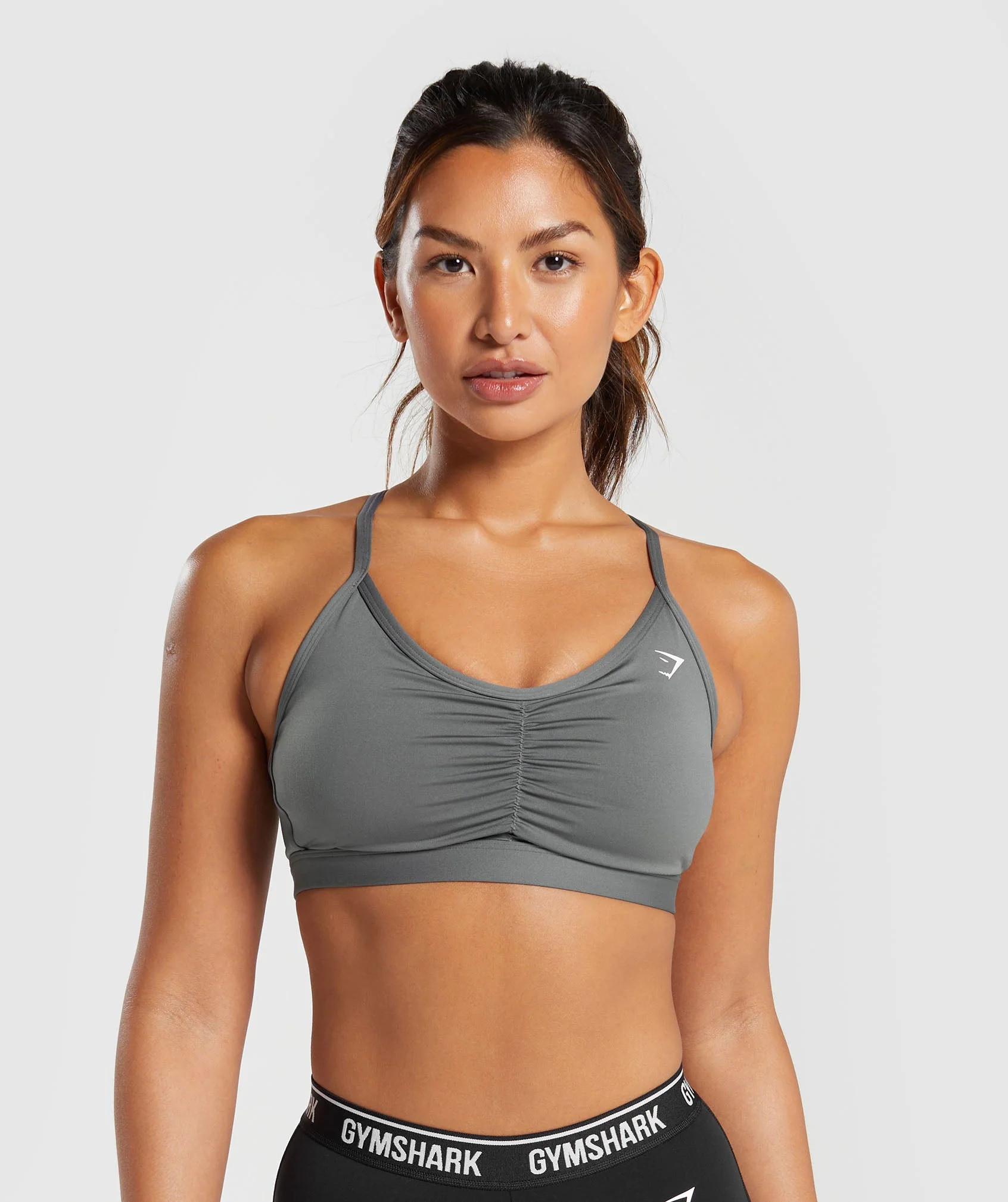 Gymshark Ruched Sports Bra - Brushed Grey | Gymshark US