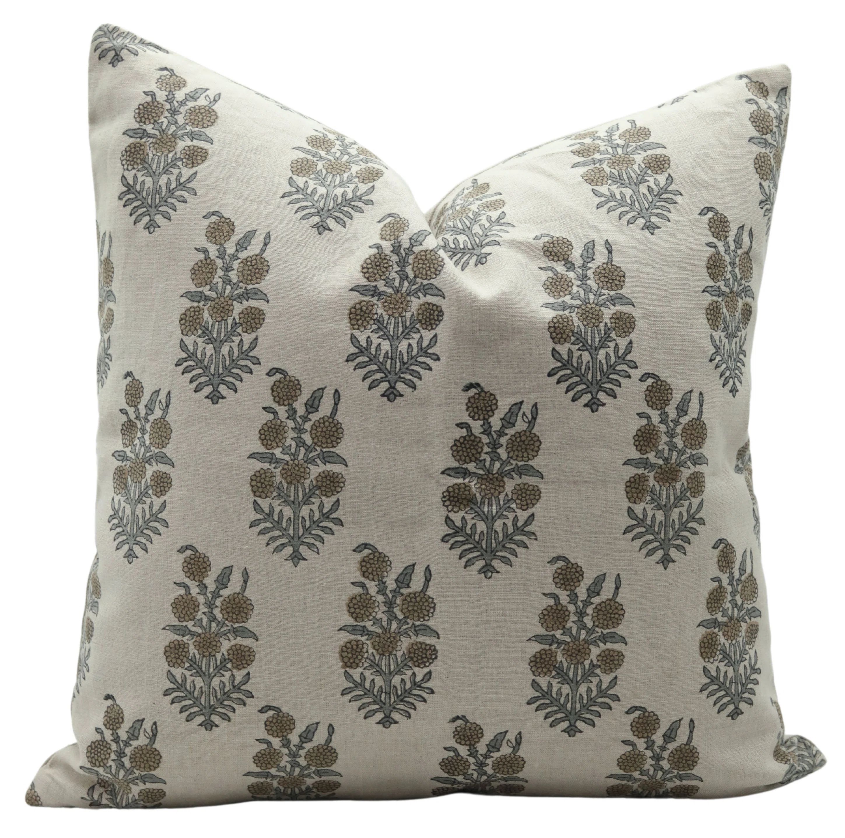 Fabdivine Floral Linen Indoor/Outdoor Reversible Pillow Cover | Wayfair | Wayfair North America