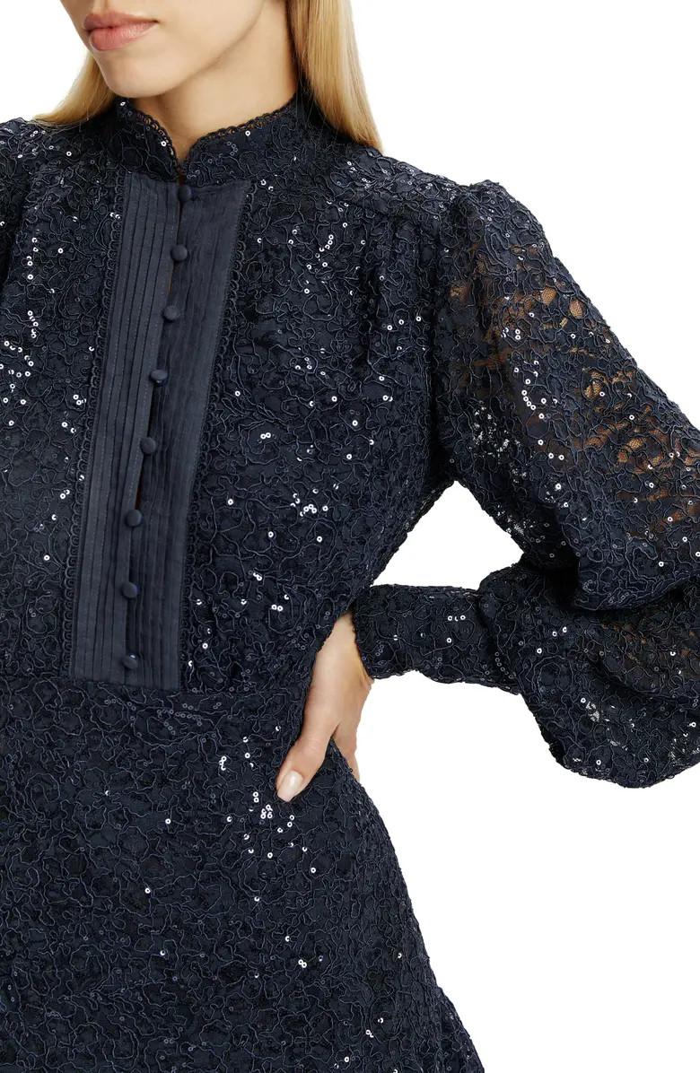 Remy Long Sleeve Lace & Sequin Minidress | Nordstrom