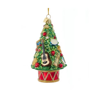 Kurt Adler Noble Gems Glass Ornament for Christmas Tree, Tree with Musical Instruments | Target