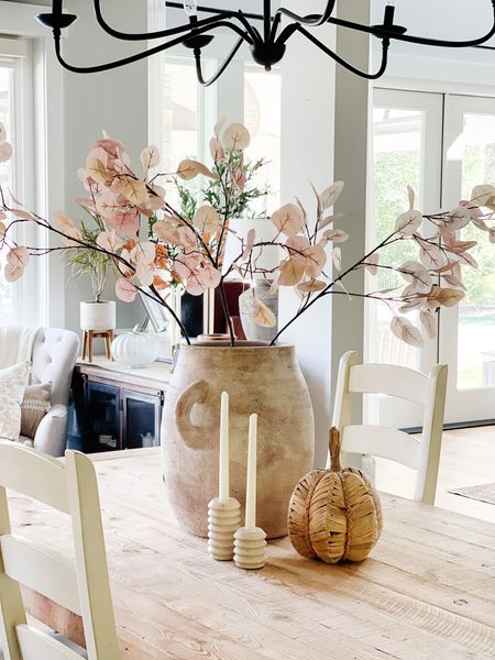 Fall centerpiece on our dining room table! The stone candle holders are the best!

#LTKhome #LTKSeasonal #LTKstyletip