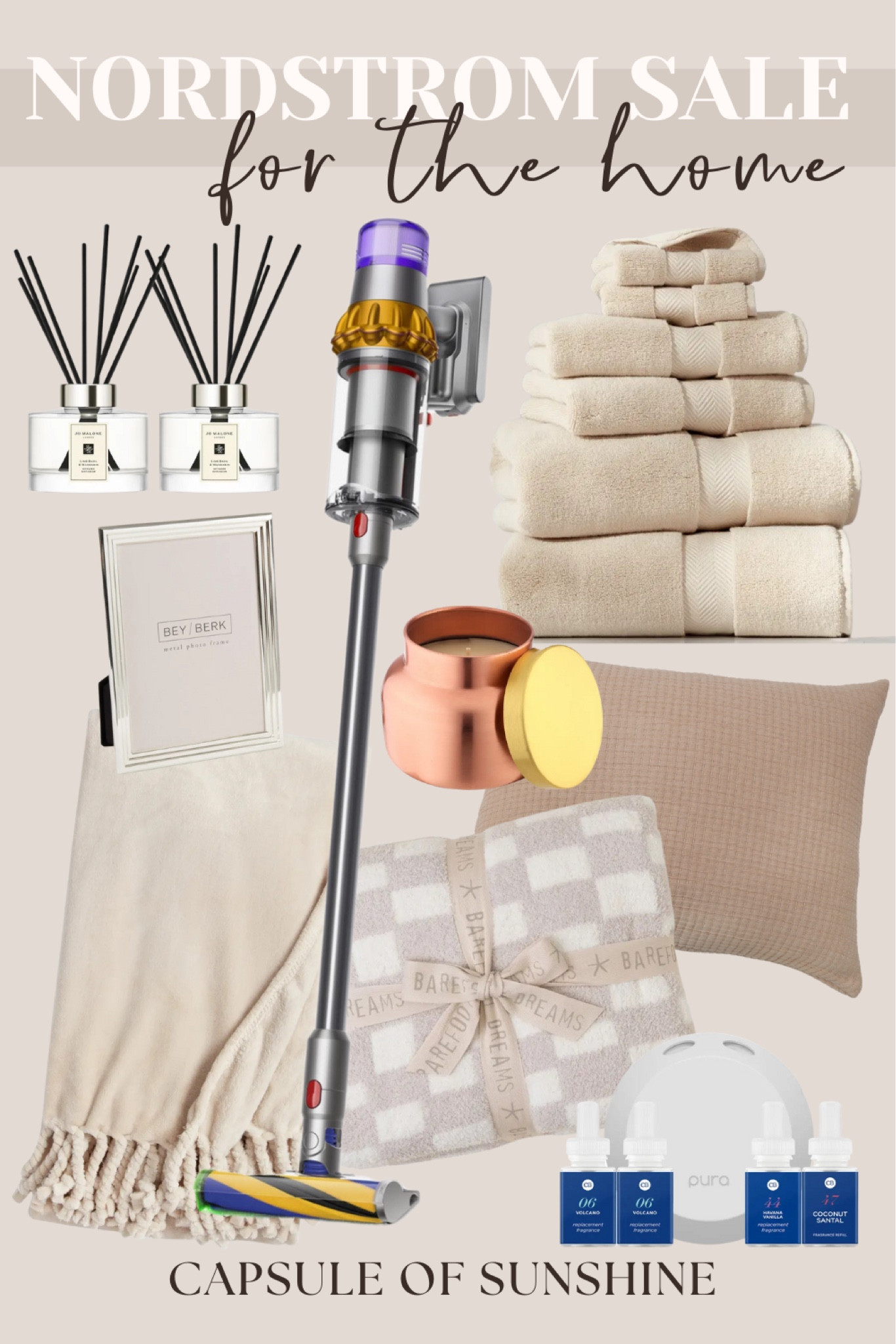 **Nordstrom Anniversary Sale Early Access has begun!** Starting today, July 10, Icons & Ambassadors now have access to shop. The sale will open to Influencers tomorrow, and everyone else on July 15. Be sure to start your Wish List now if you haven’t already and pull the trigger if you have early access! Several items are already starting to sell out!

If anything you want is currently sold out, you can receive restock alerts on the Nordstrom app!

**Nordstrom Anniversary Sale Home Picks**

Nordstrom Anniversary Sale | Home | Jo Malone London Diffuser Set | Dyson V8 Animal Cordless Vacuum | Nordstrom Hydrocotton Towel Set | Barefoot Dreams CozyChic Throw Blanket | Bey-Berk Photo Frame | Capri Blue Candle | UGG Whistler Throw | Pura Smart Home Fragrance Diffuser Set | Capsule of Sunshine | NSALE

#NordstromAnniversarySale #Home #JoMalone #Dyson #BarefootDreams #Nordstrom #CapriBlue #UGG #Pura #FashionDeals #CapsuleOfSunshine #NSALE #HomeEssentials #SaleAlert #FallFashion #ltkpicks

#LTKHome #LTKxNSale #LTKSummerSales