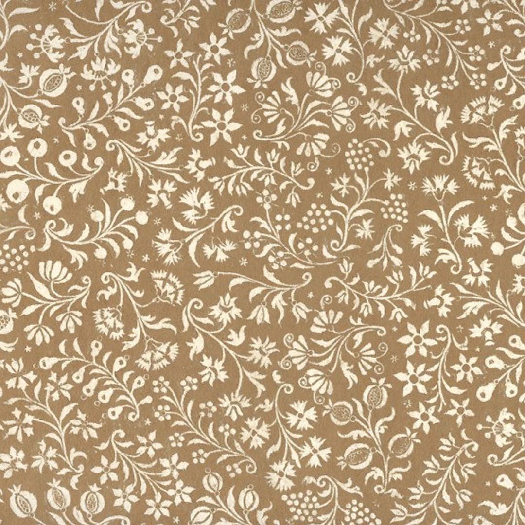 2 Sheets Golden and Ivory Floral Print Italian Paper - Etsy | Etsy (US)