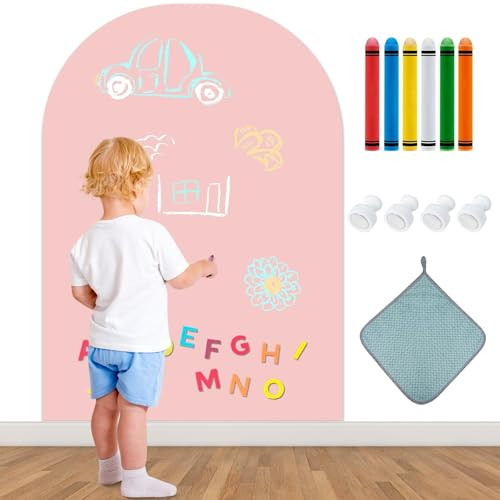 Magnetic Wall Decal,32x40 Inch Arched Magnetic Chalkboard for Wall,Suitable for Home Decoration Wallpaper and Game Room(Pink | Amazon (US)