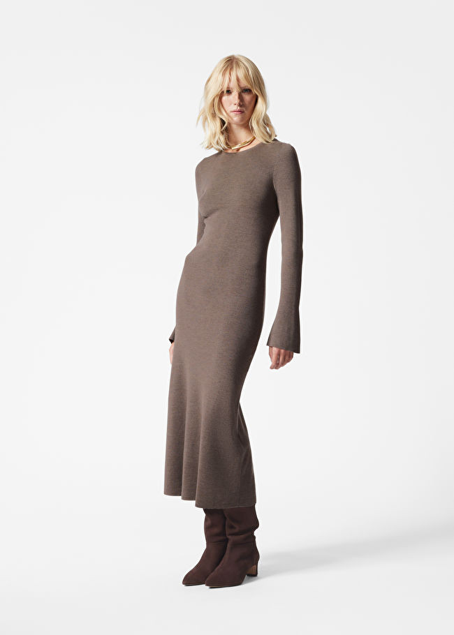 Flared-Sleeve Knitted Midi Dress | & Other Stories (EU + UK)