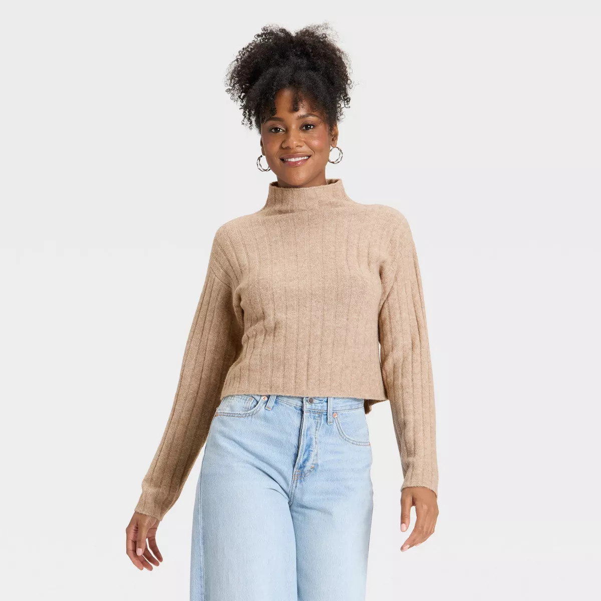 Women's Ribbed Mock Turtleneck Pullover Sweater - Universal Thread™ | Target