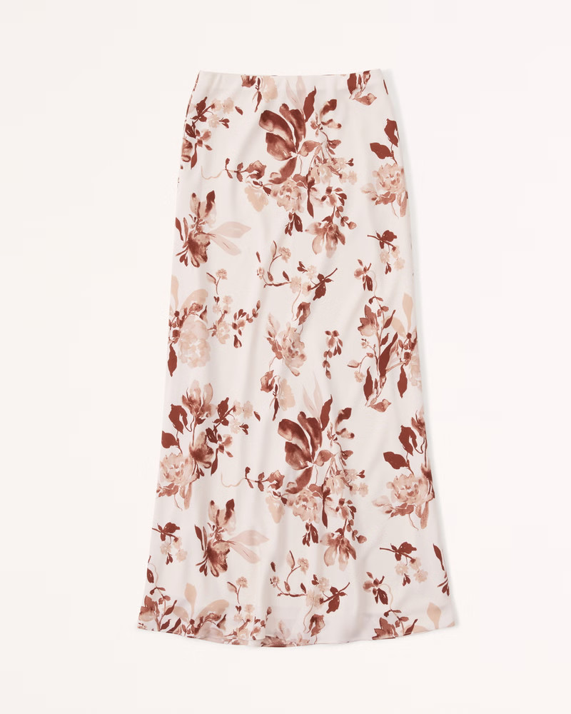 Faux Silk Column Maxi Skirt | Abercrombie & Fitch (US)