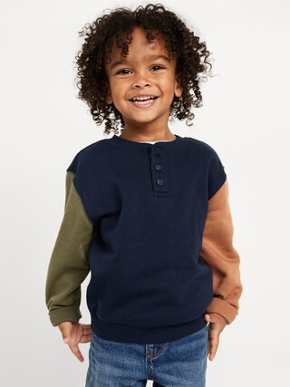 Oversized Crew-Neck Henley Sweater for Toddler Boys | Old Navy (US)