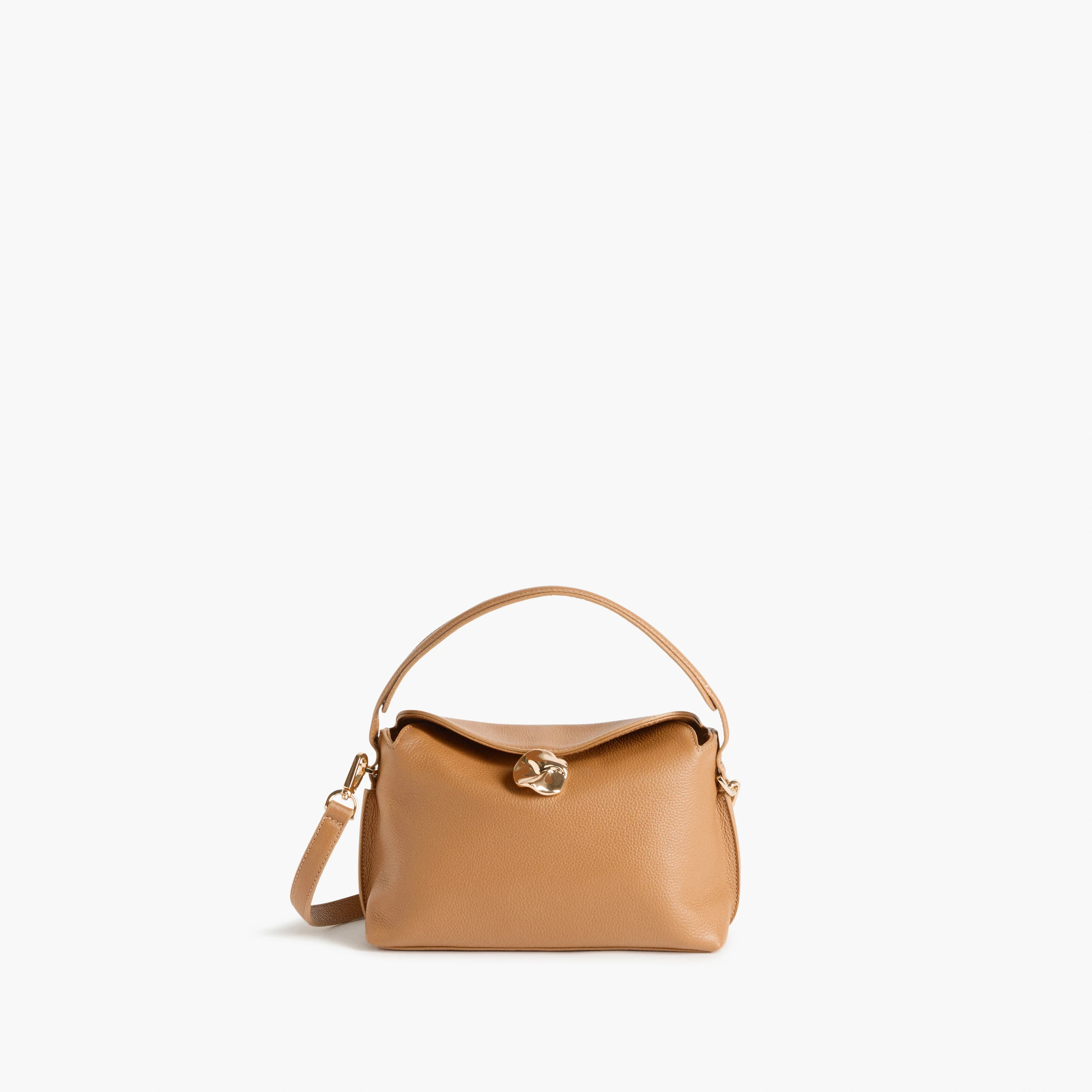 Hanna Mini Bag Grained Leather Black Bag | Flattered