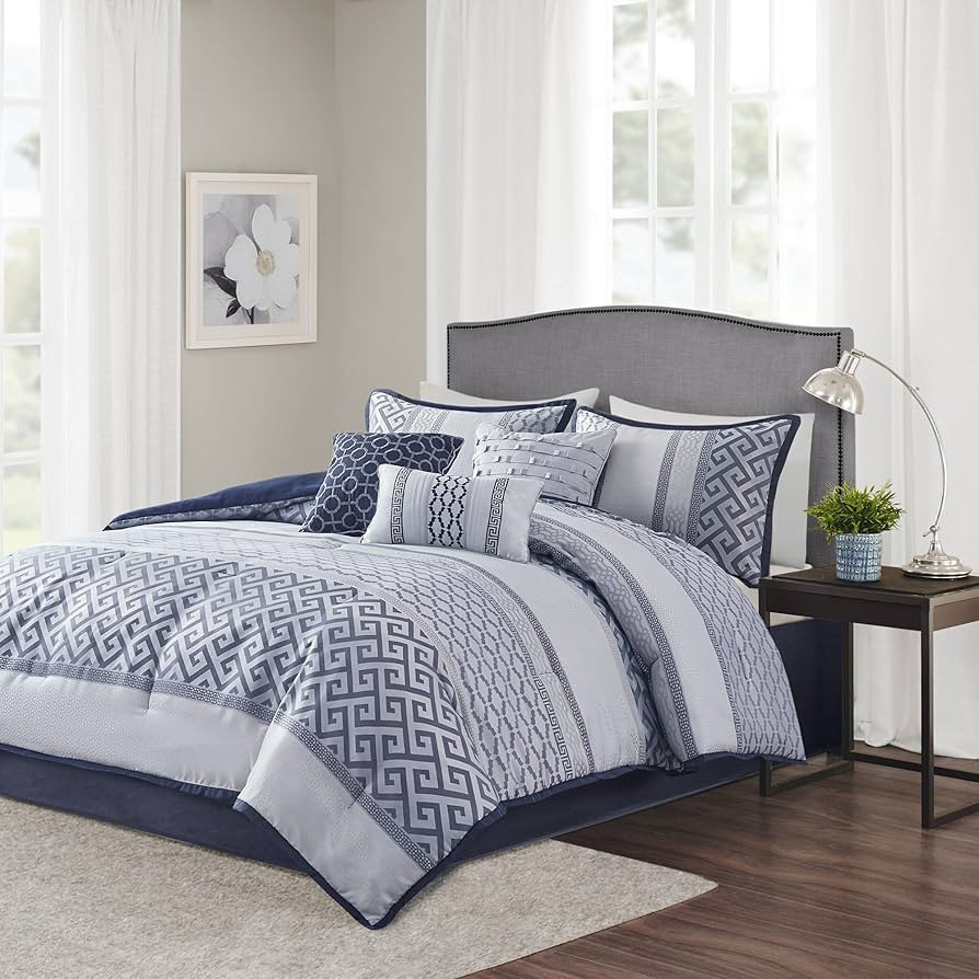 Madison Park Luxury Comforter Set-Traditional Jacquard Design All Season Down Alternative Bedding... | Amazon (US)