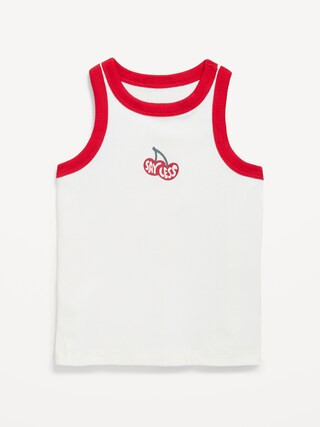 Fitted Ribbed Graphic Tank Top for Girls | Old Navy (US)