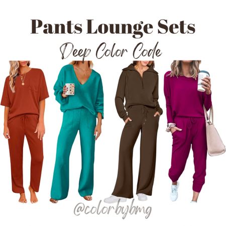 Deep Color Code Lounge Sets
Colors in order:
1. Caramel
2. Teal
3. Coffee
4. Purple

Deep Autumn 
Deep Winter

#LTKSpringSale #LTKstyletip #LTKSeasonal