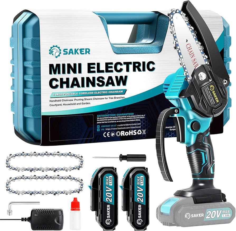 Saker Mini Chainsaw,Portable Electric Cordless Chainsaw,Battery Powered,Small Power Handheld Chai... | Amazon (US)