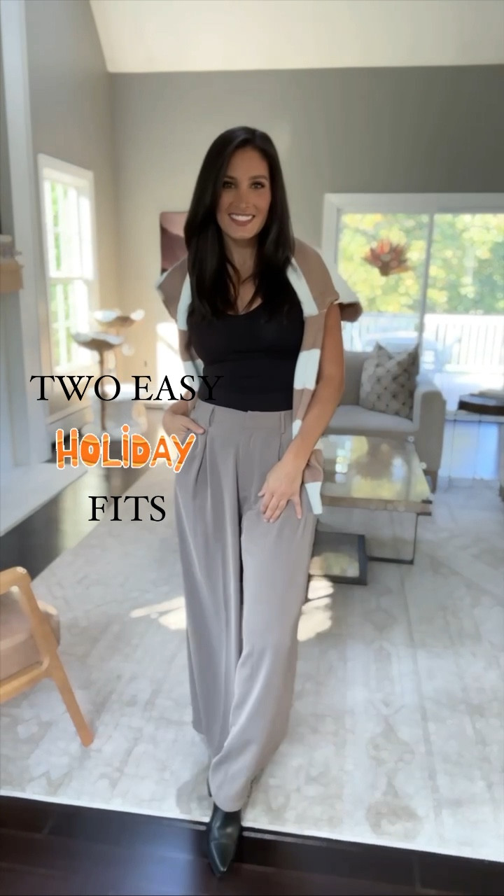 Easy holiday outfits! These trousers are FIRE!! Loose fitting, true to size, classy and SUPER trendy. Pair w sweater and/or bodysuit and you have a comfy thanksgiving fit! Wanna get a little trendy? Add a leather short or jogger to the mix and you are IT! 🔥 ♥️ 

#LTKsalealert #LTKfindsunder50 #LTKCyberWeek