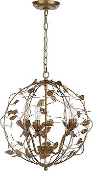 Safavieh CHA4007A Lighting Collection Austen Cage Gold Leaf Chandelier | Amazon (US)