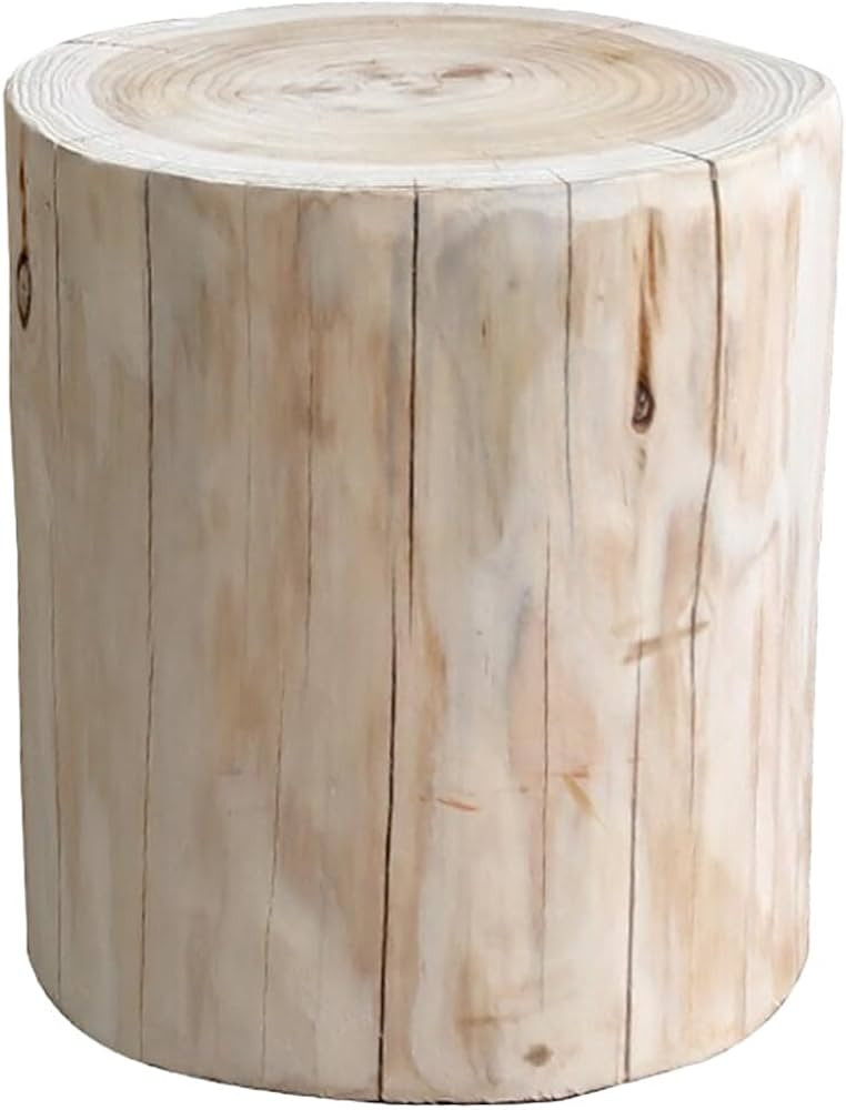 HOMSFOU Wooden Tree Stump Stool Rustic Side Table Wood End Table Round Stump Small Coffee Tables ... | Amazon (CA)