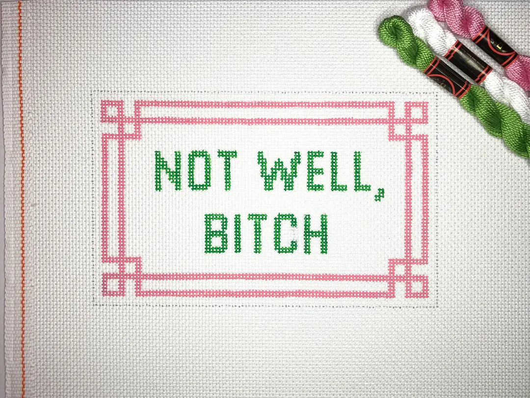 5 X 8 Color-customizable, Handpainted Needlepoint Canvas, Not Well Pillow or Sign - Etsy | Etsy (US)