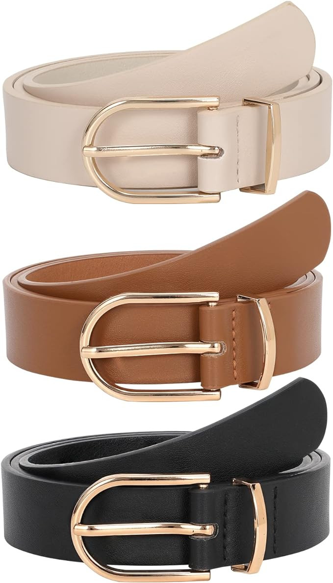 JASGOOD Women’s Leather Belts for Jeans Pants Fashion Ladies Belt with Gold Buckle | Amazon (CA)