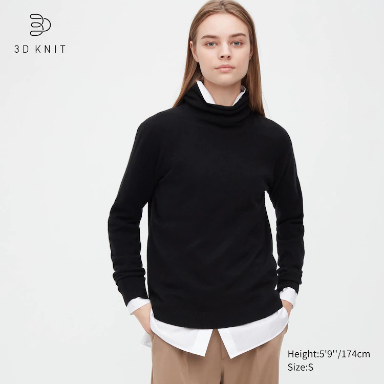 3D Knit Cashmere Turtleneck Long-Sleeve Sweater | UNIQLO (US)