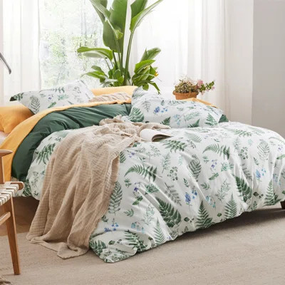 Bedsure Plants Botanical Duvet Cover Set With Zipper Closure | Wayfair North America